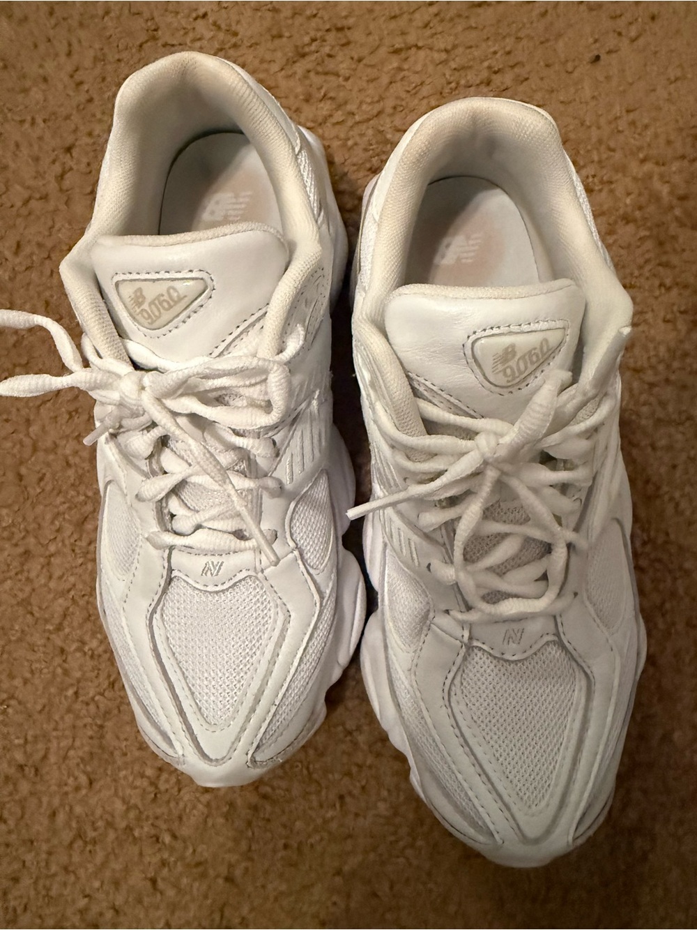 New Balance Women's White Chunky Mesh & Leather Sneakers - Picture 2 of 2